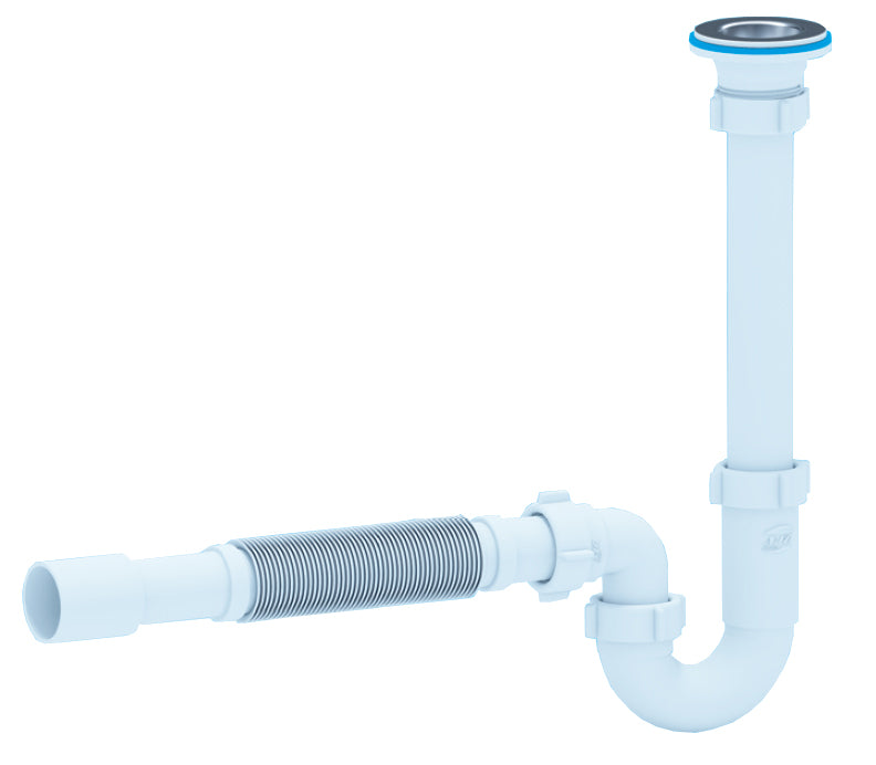 6/4 Inch x 40mm Kitchen Sink Drain Waste Trap With Flexible Part for Easy Connection