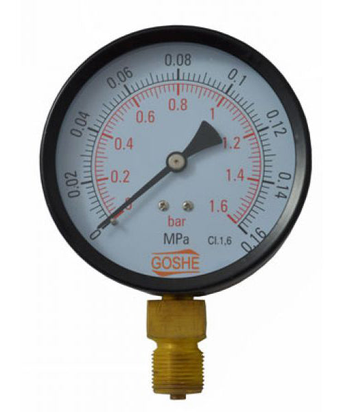 4 Bar Manometer Pressure Gauge Side Entry M20x1,5 + 1/2" BSP Reduction 100mm