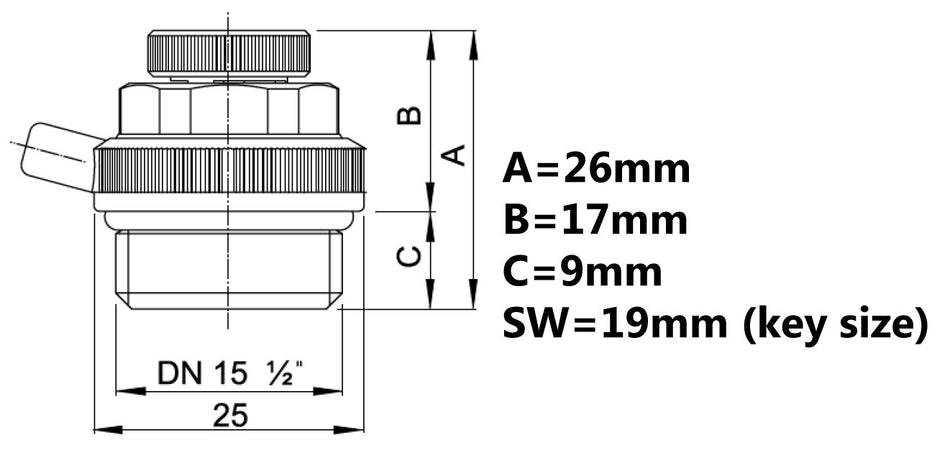 1/2 Inch Automatic Bleeding Radiator Valve Air Vent Auto Cut-off