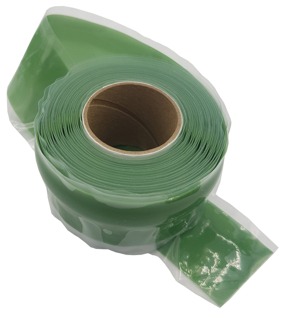 Green Silicone Tape Self-fusing Elastic Insulating Leakproof Strong Resistant