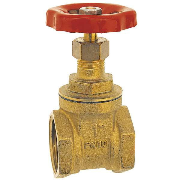 6/4 Inch Sluice Gate Valve Water Stop with Red Head Handle Strong Brass
