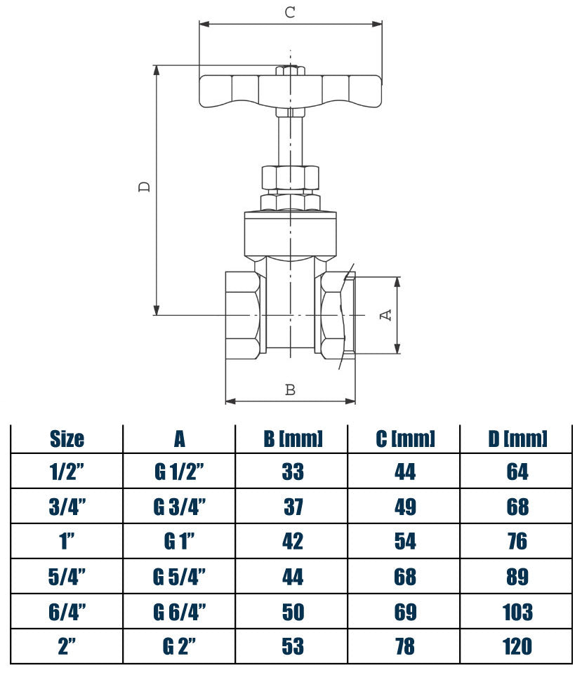 1/2 Inch Sluice Gate Valve Water Stop with Red Head Handle Strong Brass