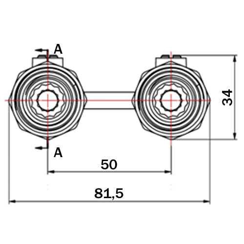 Straight Double Shut-off Heater Valve Bottom Water Entry Downside Inlet