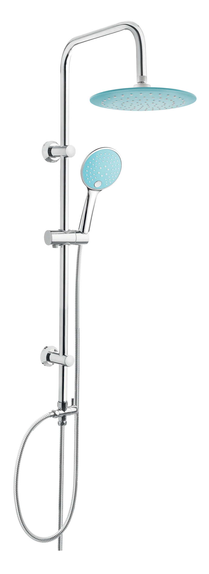 Turquouise/Chrome Shower Rainfall Bathroom Set Column Stainless Steel