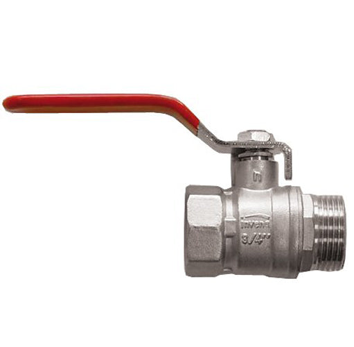 1 Inch Inline Water Ball Valve Quarter Turn Steel Handle DN25 Female x Male Thread