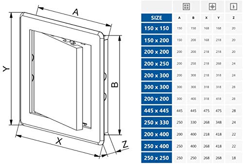250x400mm ABS Blanc Plastique Panneau D'inspection Durable D'accès au Mur