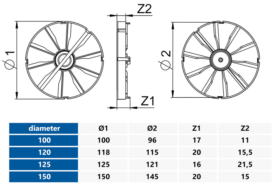 125mm Non Return Valve for Ventilation Extractor Fan Backdraft Wind Shutter