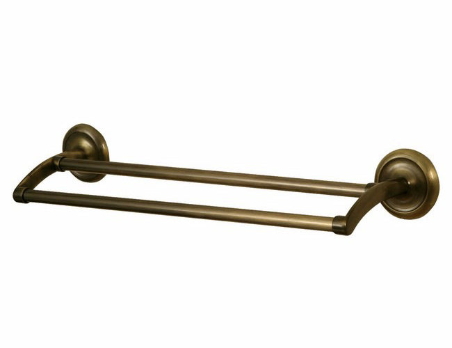 Bath Rack Double Towel Bar Hanger Retro Bathroom Antique Brass Wall Mounted