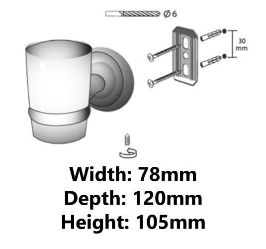 Ecru Ceramics Toothmug Toothbrush Cup Grip Retro Bathroom Antique Brass Wall Mounted