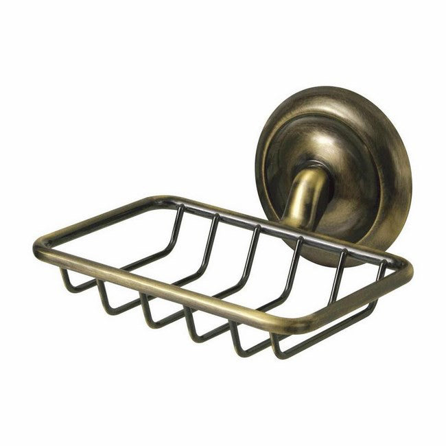 Shower Soap Dish Holder Shampoo Tray Retro Bathroom Antique Brass Wall Mounted