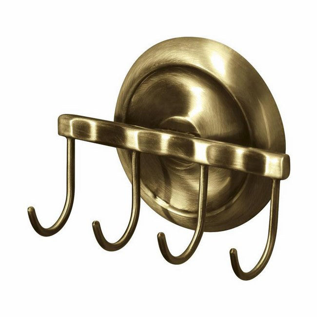 Dressing-Gown Towel 4-Hook Strip Retro Bathroom Antique Brass Wall Mounted