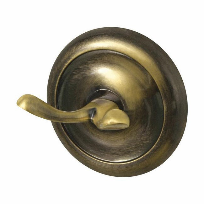 Dressing-Gown Towel Double Hook Hanger Retro Bathroom Antique Brass Wall Mounted