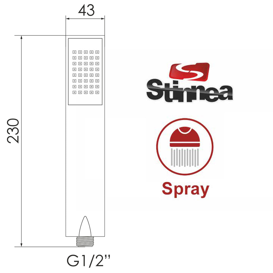 Słuchawka Prysznicowa LYRA 1-funkcyjna Czarna
