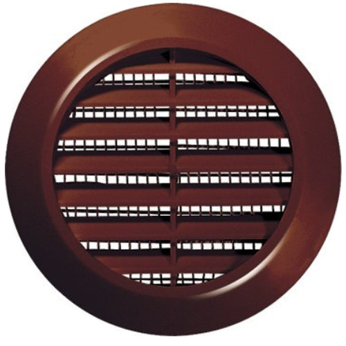 60mm Hole Brown Round Door Air Vent Grille Woodwork Furniture