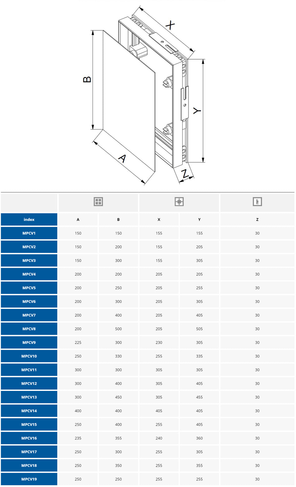 200x300mm Access Panel Magnetic Tile Frame Steel Wall Inspection Masking Door