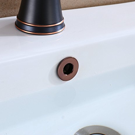 Black Copper Effect Brass Basin Sink Overflow Cover Insert Hole Trim