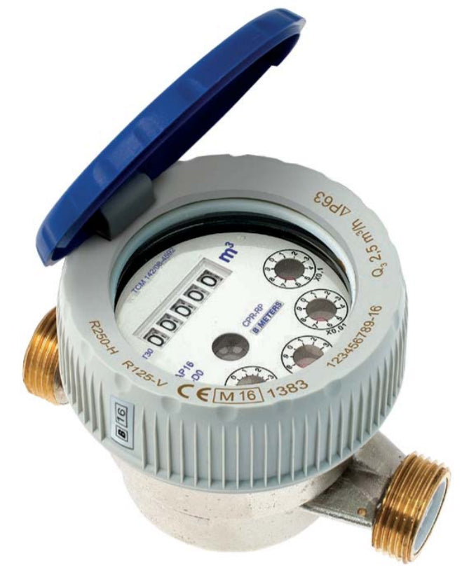 1/2 Inch Cold Water Flow Meter Single Jet Semi-dry Dial Protected Rolls