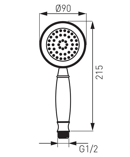 Retro Bathroom Chrome Plated Plastic Vintage Bath Shower Head Replacement