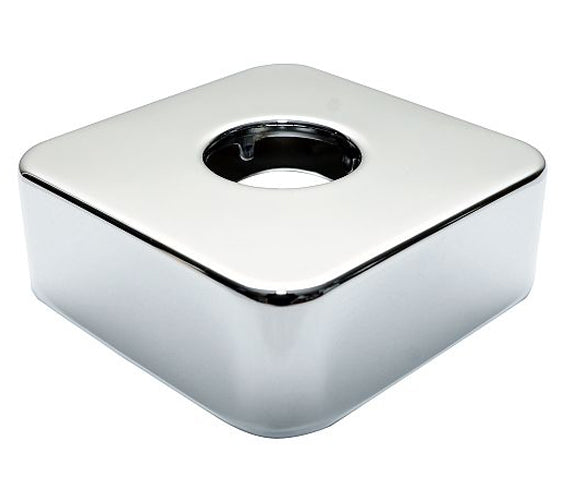 Chrome Plated Steel 3/4" Collar Square Shaped Rose Cover Rosette 25mm Height