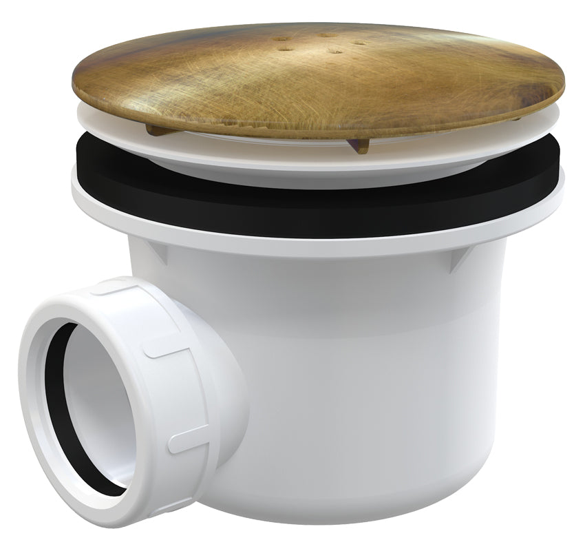 Antic Bronze Antique Brass Bathroom Shower Tray 90mm Drain Waste Trap