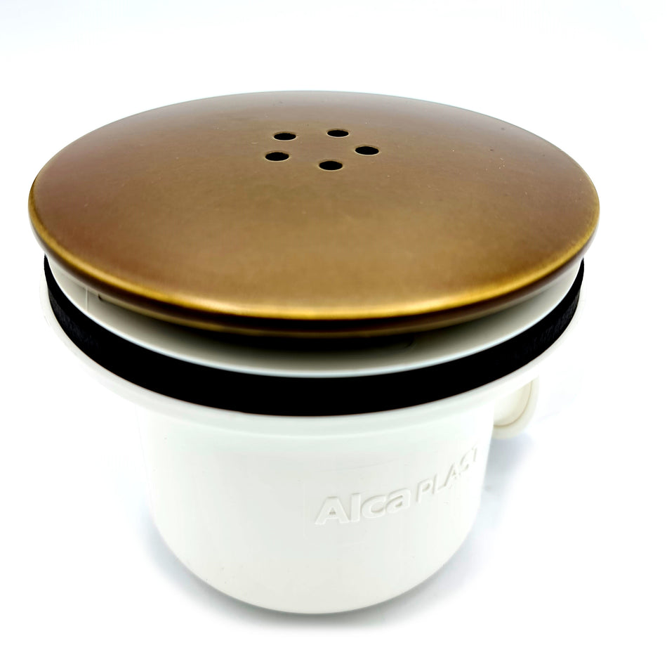 Antic Bronze Antique Brass Bathroom Shower Tray 90mm Drain Waste Trap