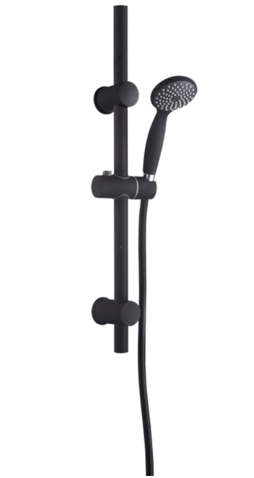 Bathroom Set Showering Column Shower Head Black Powder Coated Stainless Steel
