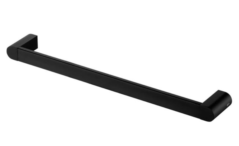 Single Towel Bath Bar Hanger Wall Mounted Bathroom Black Powder Coated Zamak