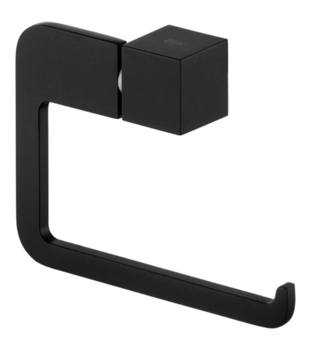 Toilet Paper Rack Wall Mounted Roll Holder Modern WC Black Powder Coated Zamak