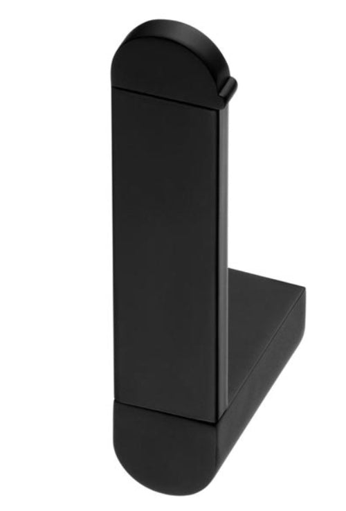 Vertical Toilet Paper Rack WC Roll Holder Modern Black Powder Coated Zamak