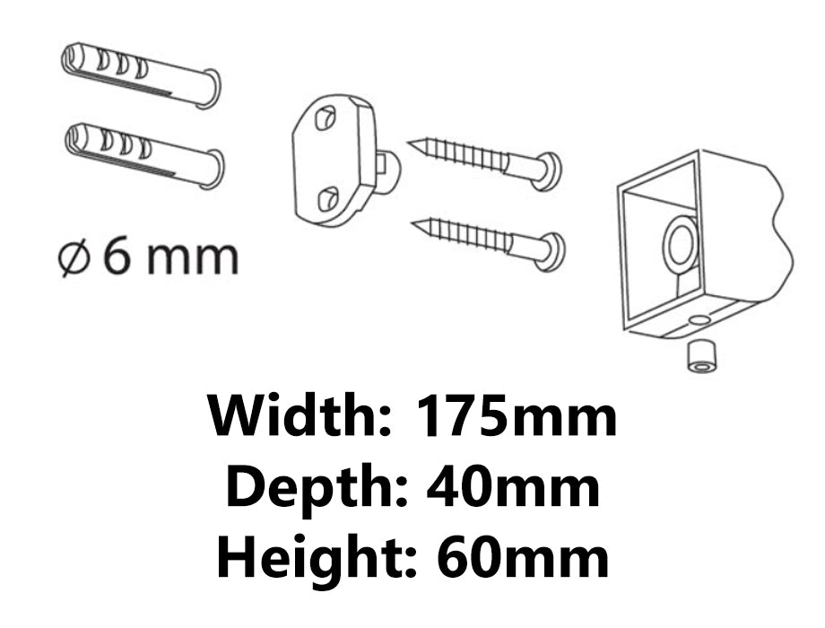 4-Hook Quad Hanger Wall Dressing-Gown Towel Bathroom Black Powder Coated Zamak