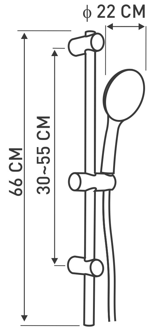 Bathroom Set Showering Column Shower Head Modern Pole Black Powder Coated