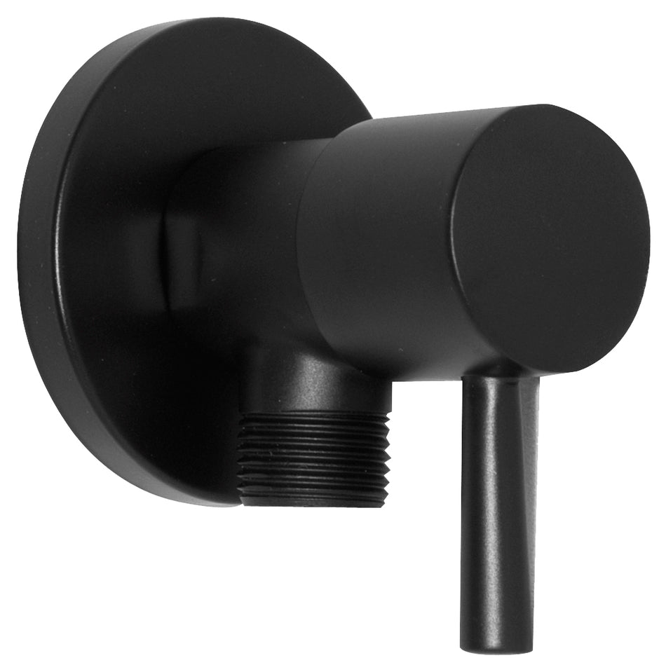 1/2" x 3/8" BSP Black Powder Coated Brass Ceramic Angled Water Modern Valve Basin Sink