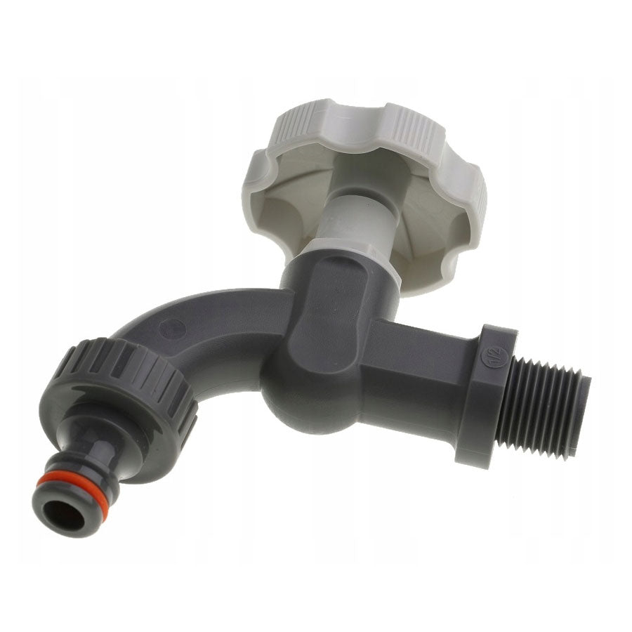 1/2" x 3/4" BSP Plastic Outdoor Garden Watering Tap Valve With Hose Connector