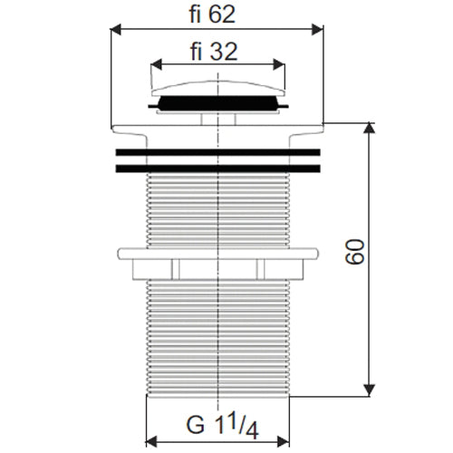 Unslotted Button Waste Basin Plug Sink Click Clack Retro Bathroom Antique Brass