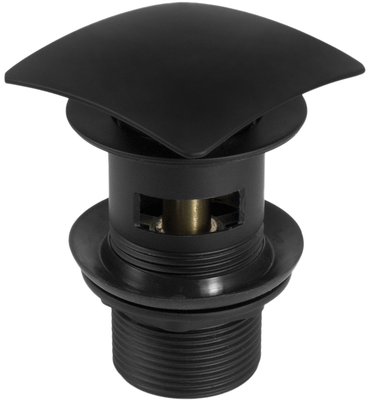 Slotted Button Click-Clack Slotted Square Push Button Waste Plug Sink Basin Black ...