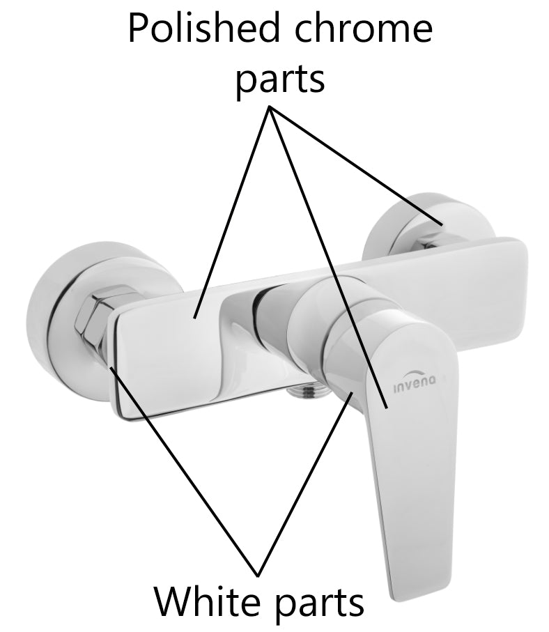 White/Chrome Bathroom Shower Elegant Wall Mounted Mixer Single Lever Tap