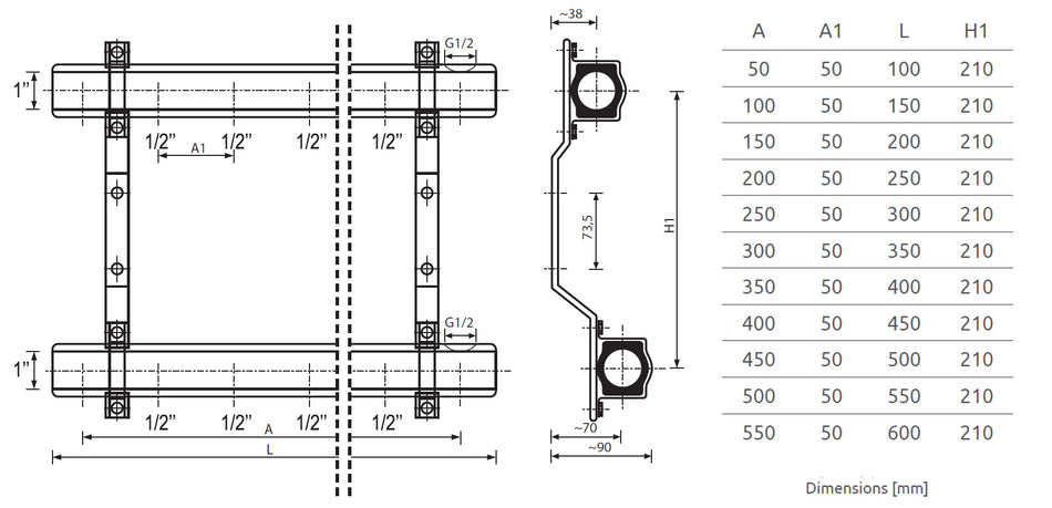 6-Ports Brass Heating Distributor Building Circuit Manifold System