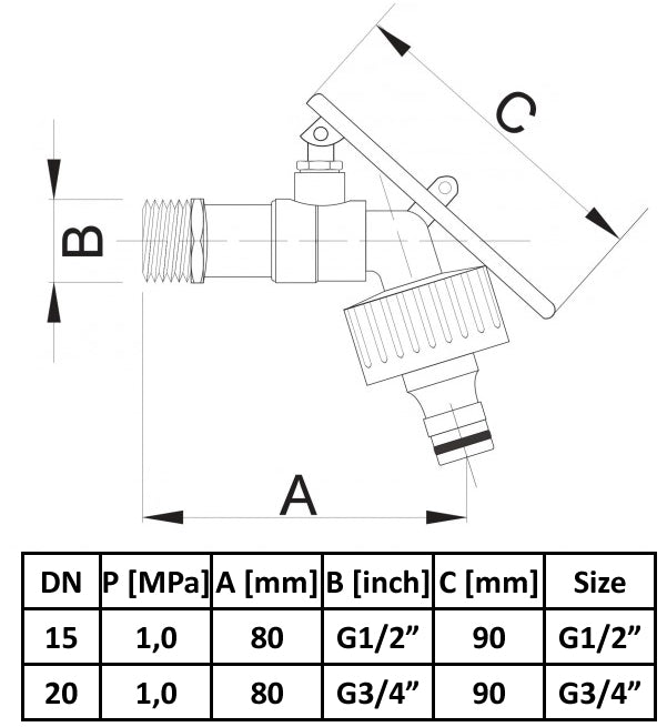 3/4 Inch BSP Quick Connect Garden Padlock Tap Padlocking Garage Valve Workshop