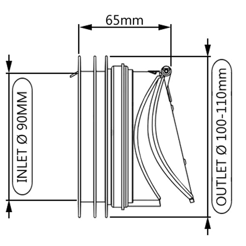 Anti-Rat Rodent Barrier 110mm Toilet Outlet Drain Waste Soil Sewer Valve