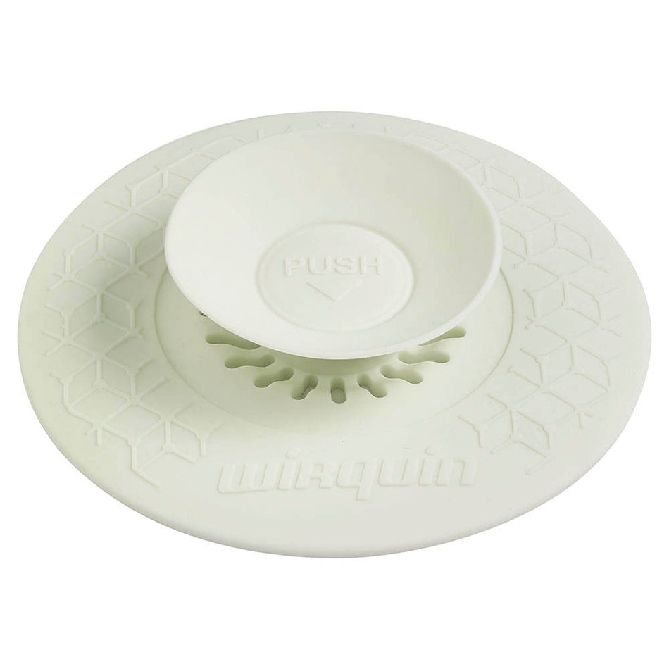 White Universal 2in1 Kitchen Sink Plug/Filter 110mm Stick Function Easy Use