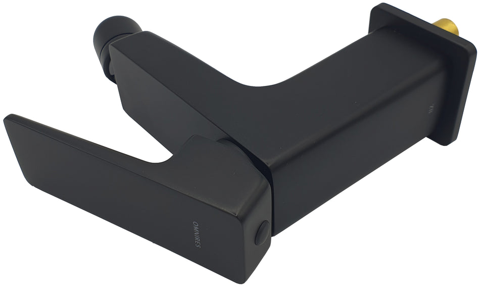 Black Bathroom Bidet Faucet Standing Rectangle Shaped Mixer Tap Single Lever Tap