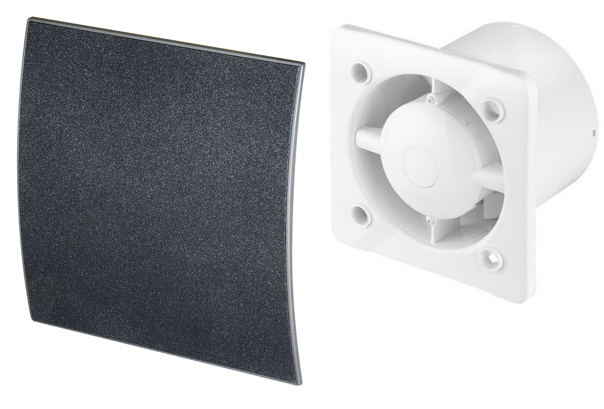 Continuous Humidity Extractor Fans 100mm Humidity Sensor Extractor Fan Graphite Structure Front Panel ...