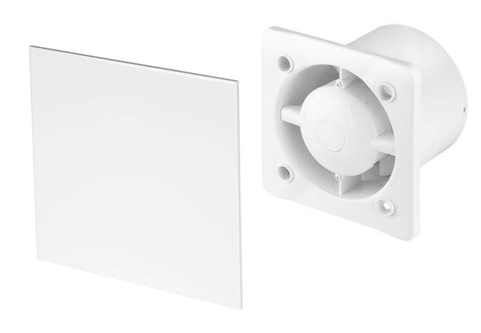 125mm Standard Extractor Fan White ABS Front Panel TRAX Wall Ceiling Ventilation
