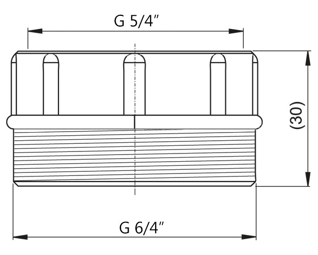 Wide 6/4" Male x 5/4" Female Drain Waste Trap Reduction Polypropylene Connection