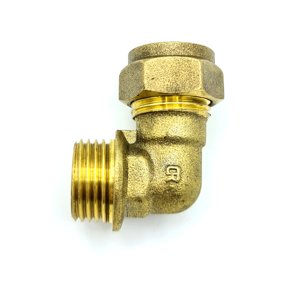 15mm x G1/2 Male Elbow Adaptor Brass Compression Fittings Straight Connector