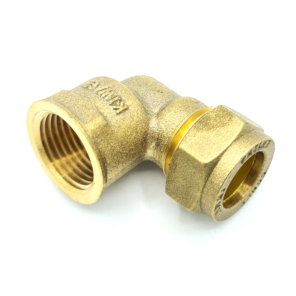 15mm x G1/2 Female Elbow Adaptor Brass Compression Fittings Straight Connector