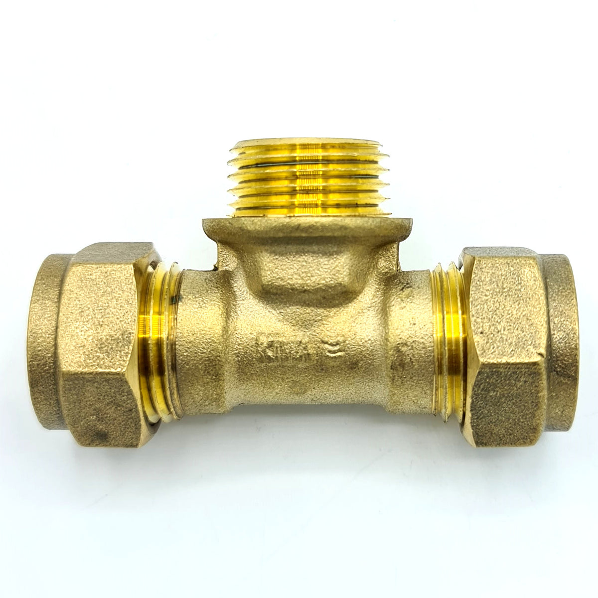 Compression Tee Connection 15mm x G1/2 Male x 15mm Tee Adaptor Brass Compression Fittings ...