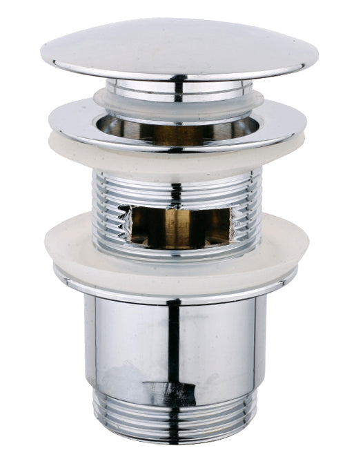 Chrome Plated Slotted Click-Clack Waste Plug Basin Sink Drain Overflow