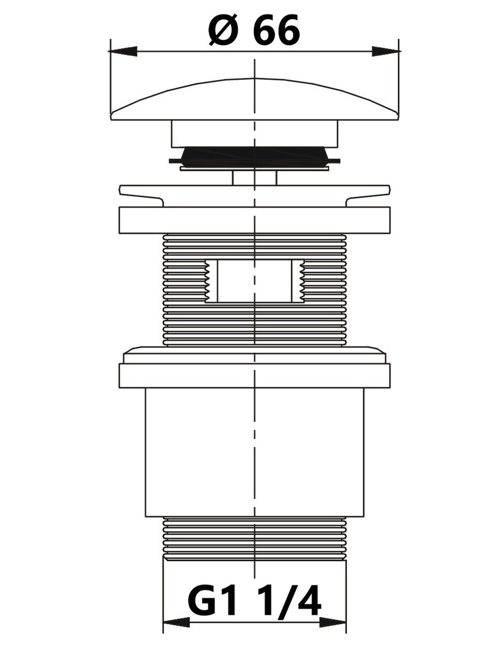 Chrome Plated Slotted Click-Clack Waste Plug Basin Sink Drain Overflow