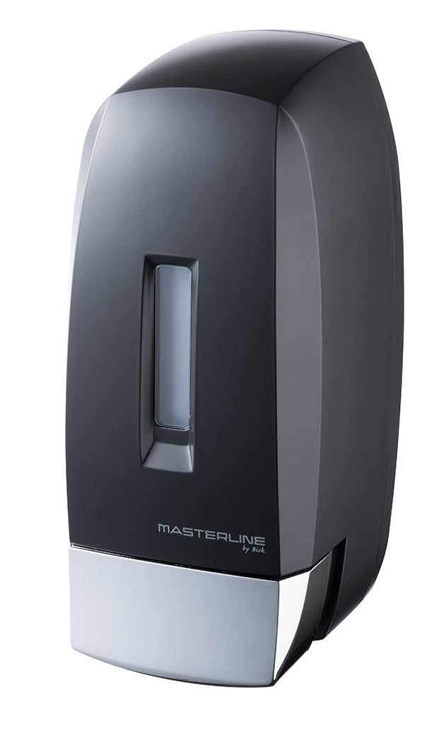 500ml Liquid Soap Refillable Dispenser Wallmounted Push Button Tank Black ABS